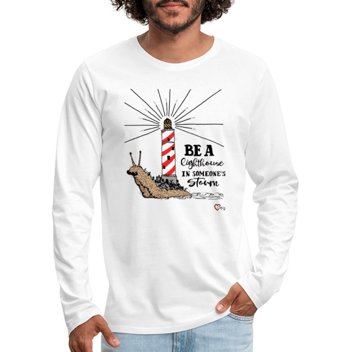 Be a Lighthouse Snegl - Herre Langærmet Trøje - Premium langærmet Herre - T-shirt - hvid - Dajlig
