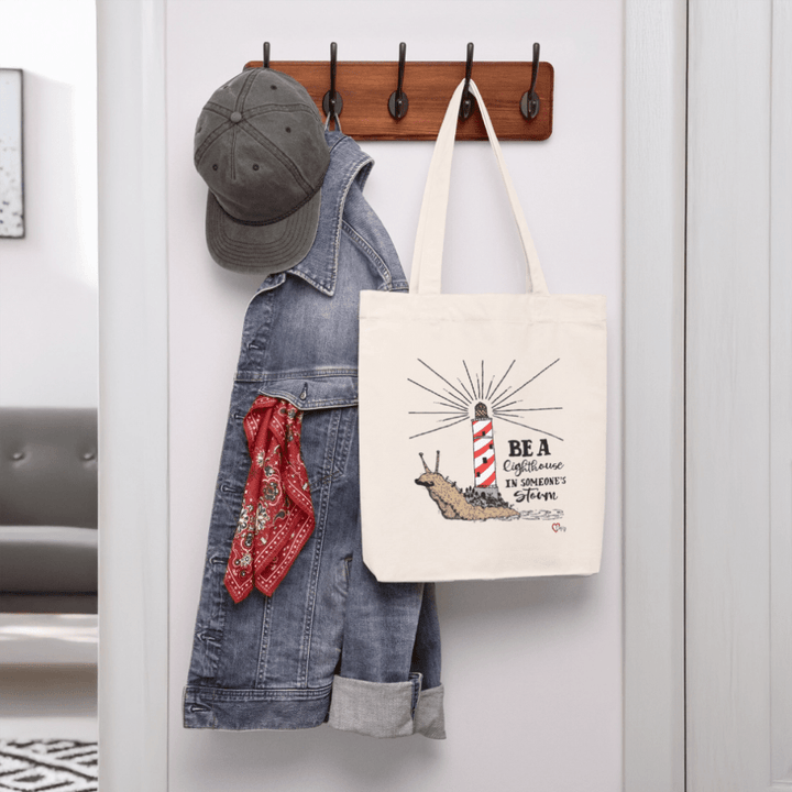 Be a Lighthouse Snegl - Kraftig mulepose i genbrugsstof - Mulepose - naturhvid - Dajlig