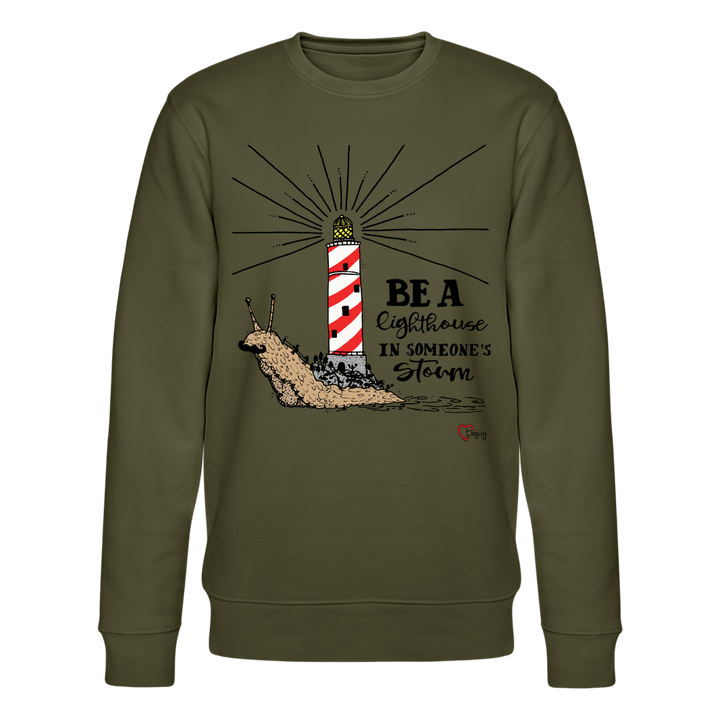 Be a Lighthouse Snegl - Kraftig Unisex Sweatshirt - Stanley/Stella økologisk unisex - sweatshirt CHANGER - khaki - Dajlig.dk