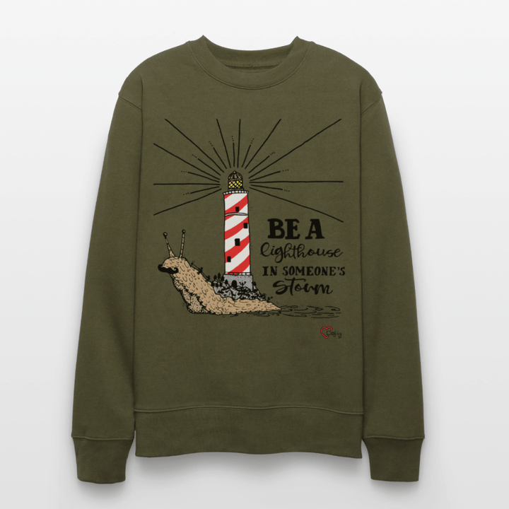 Be a Lighthouse Snegl - Kraftig Unisex Sweatshirt - Stanley/Stella økologisk unisex - sweatshirt CHANGER - khaki - Dajlig.dk