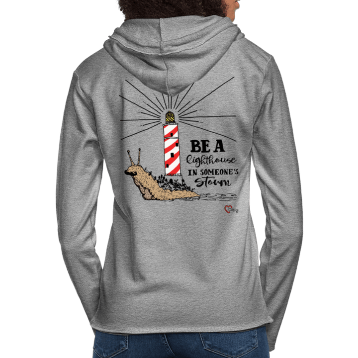 Be a Lighthouse Snegl - Let Unisex hættetrøje - Let sweatshirt med hætte, unisex - grå meleret - Dajlig.dk