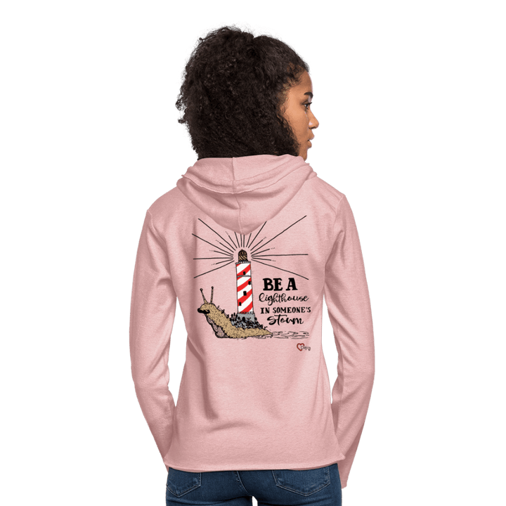 Be a Lighthouse Snegl - Let Unisex hættetrøje - Let sweatshirt med hætte, unisex - rosa - creme meleret - Dajlig