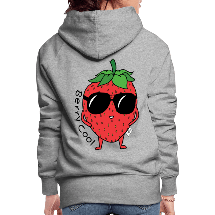 Berry Cool - Dame Hættetrøje - Dame Premium hættetrøje - grå meleret - Dajlig