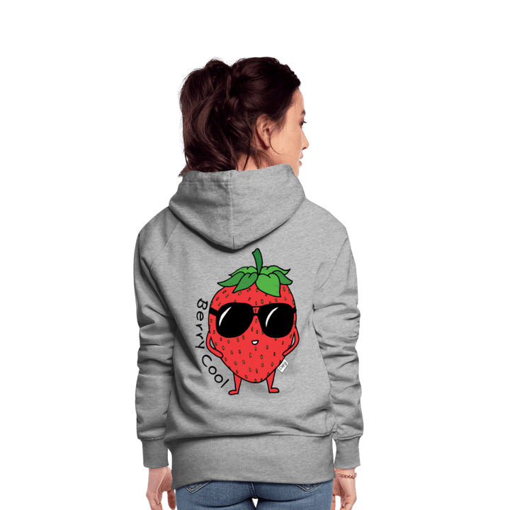 Berry Cool - Dame Hættetrøje - Dame Premium hættetrøje - grå meleret - Dajlig