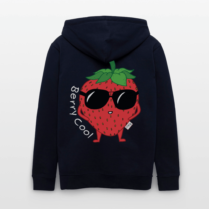 Berry Cool - Kraftig Unisex Hættetrøje m. lynlås - Stanley/Stella økologisk unisex - hættejakke CULTIVATOR - marineblå - Dajlig.dk