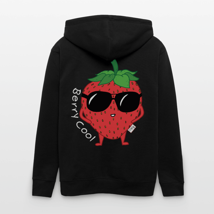 Berry Cool - Kraftig Unisex Hættetrøje m. lynlås - Stanley/Stella økologisk unisex - hættejakke CULTIVATOR - sort - Dajlig.dk