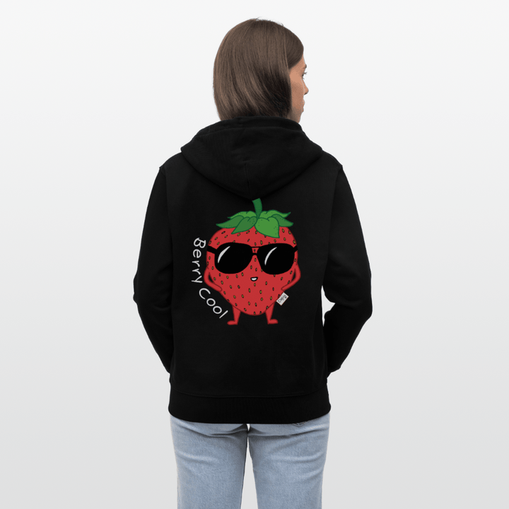 Berry Cool - Kraftig Unisex Hættetrøje m. lynlås - Stanley/Stella økologisk unisex - hættejakke CULTIVATOR - sort - Dajlig.dk