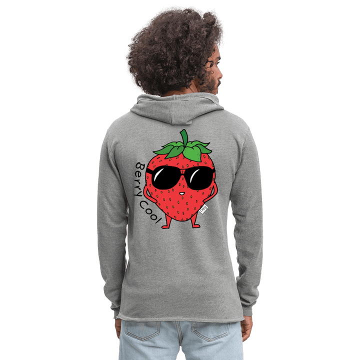 Berry Cool - Let Unisex Hættetrøje - Let sweatshirt med hætte, unisex - grå meleret - Dajlig.dk