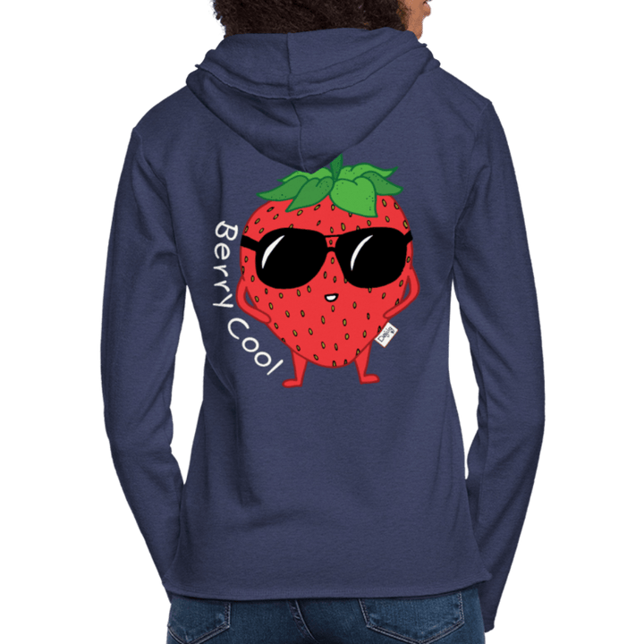 Berry Cool - Let Unisex Hættetrøje - Let sweatshirt med hætte, unisex - marineblå meleret - Dajlig.dk