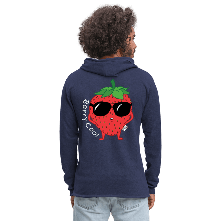 Berry Cool - Let Unisex Hættetrøje - Let sweatshirt med hætte, unisex - marineblå meleret - Dajlig.dk