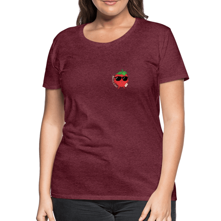 Berry Cool - Premium Dame T-shirt - Dame premium T-shirt - bordeaux meleret - Dajlig.dk