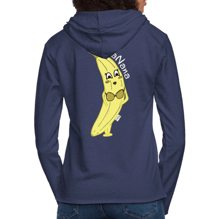 BraNana - Let Unisex Hættetrøje - Let sweatshirt med hætte, unisex - marineblå meleret - Dajlig.dk