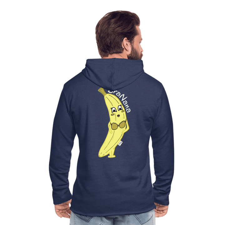 BraNana - Let Unisex Hættetrøje - Let sweatshirt med hætte, unisex - marineblå meleret - Dajlig.dk