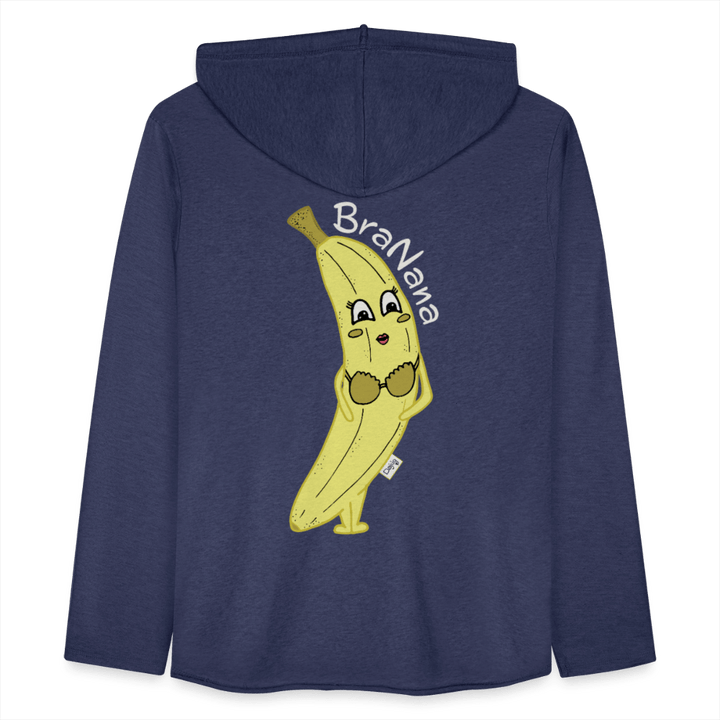 BraNana - Let Unisex Hættetrøje - Let sweatshirt med hætte, unisex - marineblå meleret - Dajlig.dk