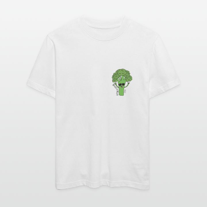 Broc'n'Roll - Unisex T-shirt - Stanley/Stella Relaxed Fit økologisk unisex - T-shirt Sparker - hvid - Dajlig.dk