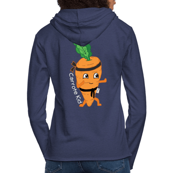 Carrote Kid - Let Unisex Hættetrøje - Let sweatshirt med hætte, unisex - marineblå meleret - Dajlig.dk