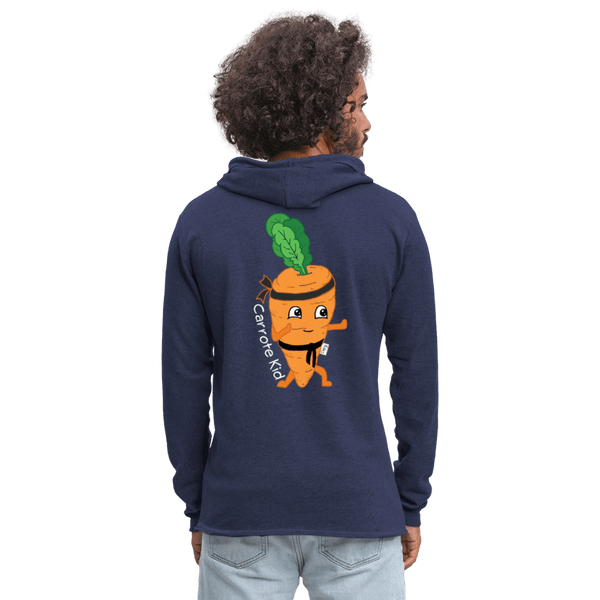 Carrote Kid - Let Unisex Hættetrøje - Let sweatshirt med hætte, unisex - marineblå meleret - Dajlig.dk