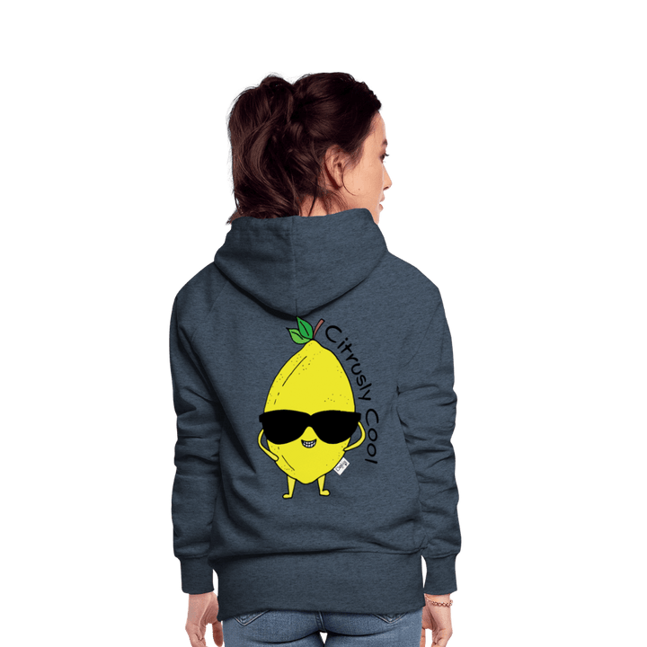 Citrusly Cool - Dame Hættetrøje - Dame Premium hættetrøje - jeansblå - Dajlig