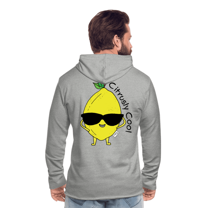 Citrusly Cool - Let Unisex Hættetrøje - Let sweatshirt med hætte, unisex - grå meleret - Dajlig.dk