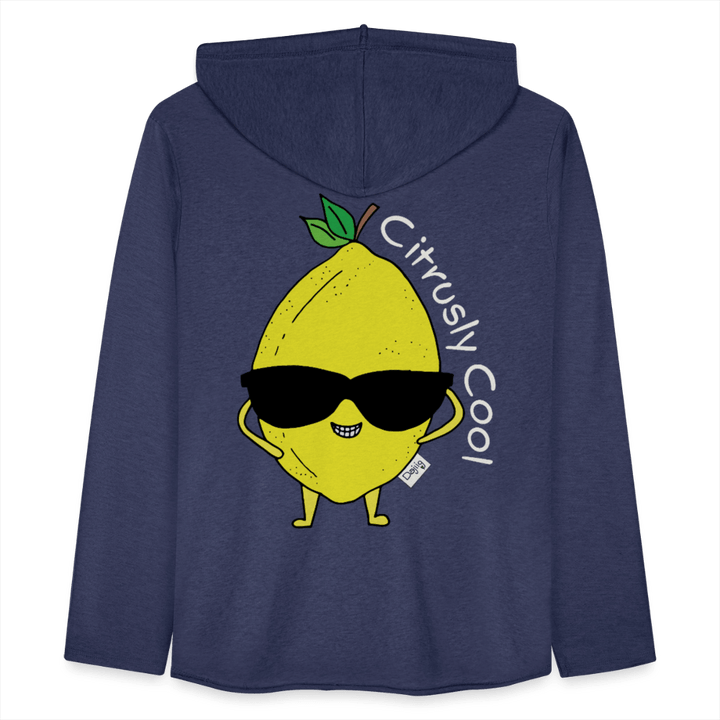 Citrusly Cool - Let Unisex Hættetrøje - Let sweatshirt med hætte, unisex - marineblå meleret - Dajlig.dk