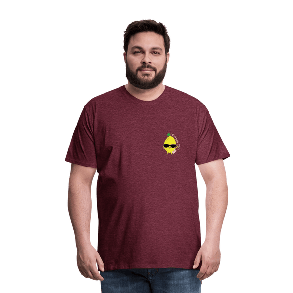 Citrusly Cool - Premium Herre T-shirt - Herre premium T-shirt - bordeaux meleret - Dajlig.dk