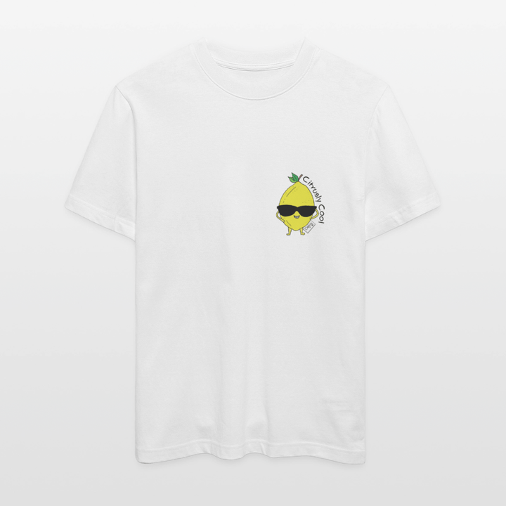 Citrusly Cool - Unisex T-shirt - Stanley/Stella Relaxed Fit økologisk unisex - T-shirt Sparker - hvid - Dajlig.dk