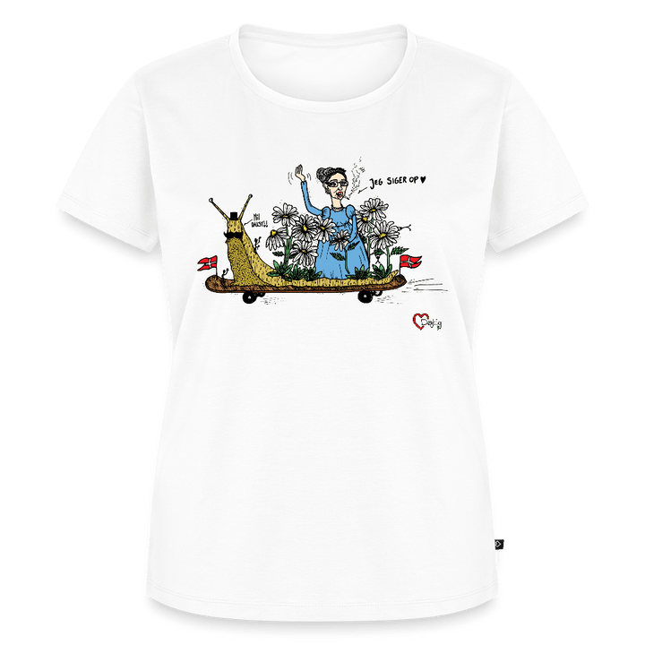Daisy Me Rollin' Snegl - Eksklusiv Dame T-shirt - Dame premium T-shirt - hvid - Dajlig