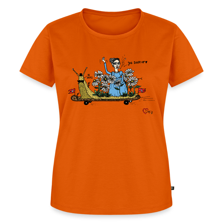 Daisy Me Rollin' Snegl - Eksklusiv Dame T-shirt - Dame premium T-shirt - orange - Dajlig