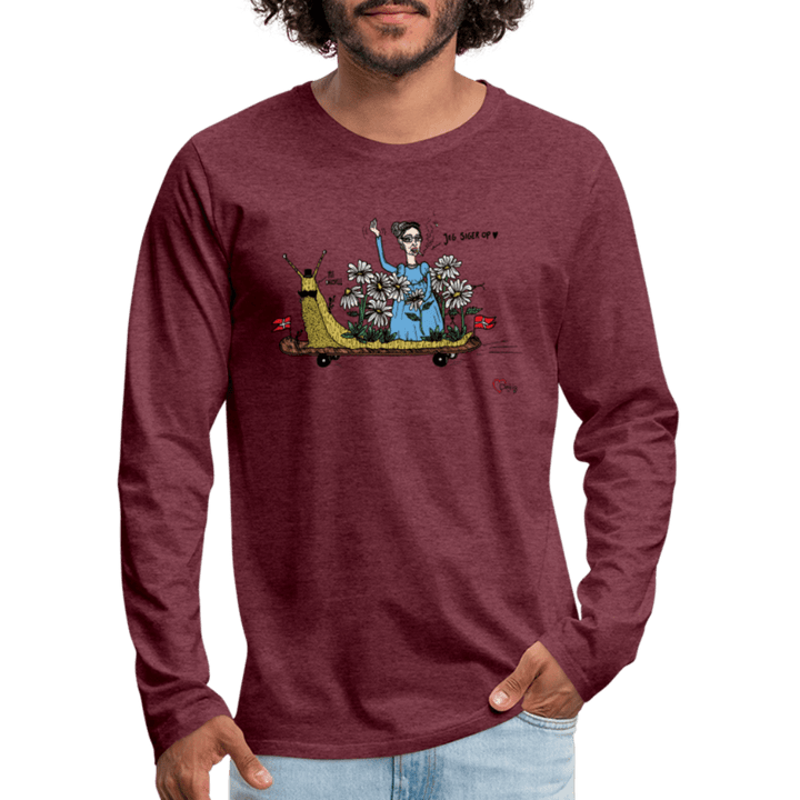 Daisy Me Rollin' Snegl - Herre langærmet trøje - Premium langærmet Herre - T-shirt - bordeaux meleret - Dajlig