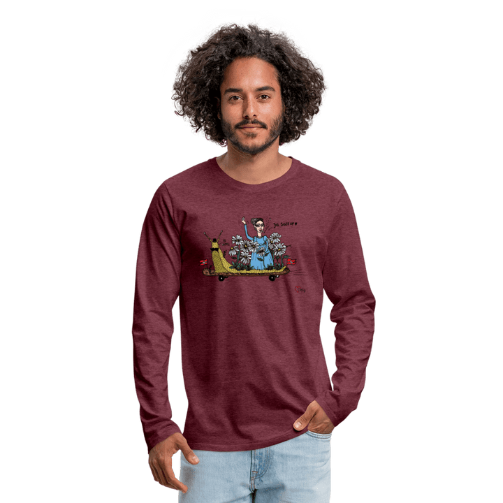 Daisy Me Rollin' Snegl - Herre langærmet trøje - Premium langærmet Herre - T-shirt - bordeaux meleret - Dajlig