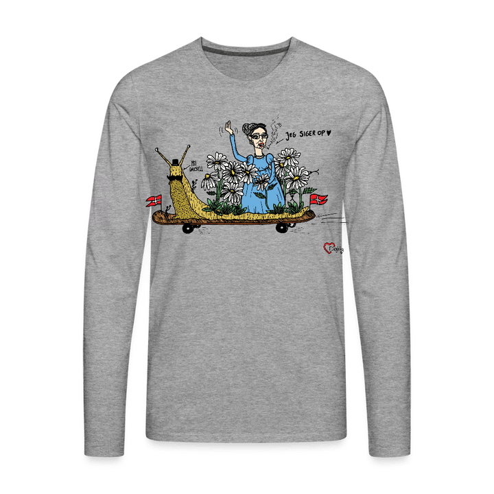Daisy Me Rollin' Snegl - Herre langærmet trøje - Premium langærmet Herre - T-shirt - grå meleret - Dajlig