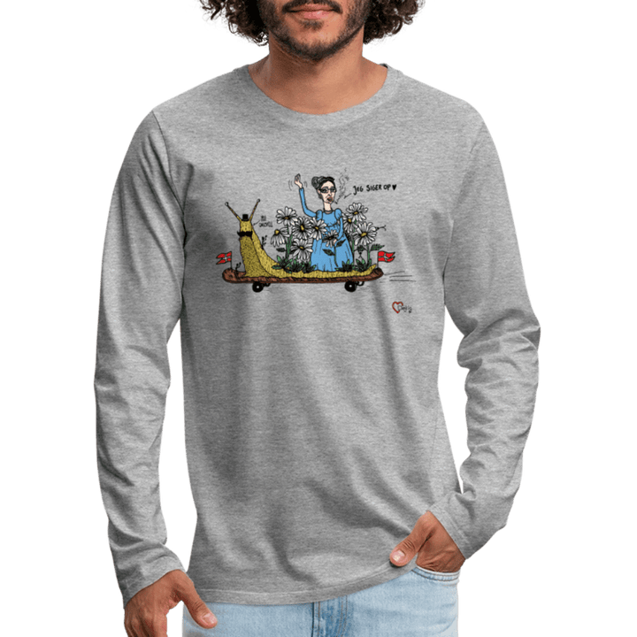 Daisy Me Rollin' Snegl - Herre langærmet trøje - Premium langærmet Herre - T-shirt - grå meleret - Dajlig