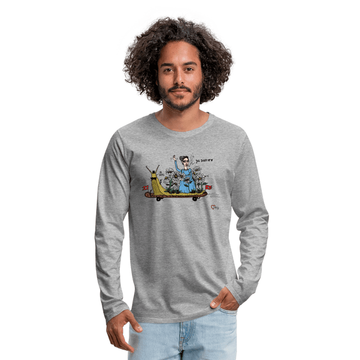 Daisy Me Rollin' Snegl - Herre langærmet trøje - Premium langærmet Herre - T-shirt - grå meleret - Dajlig