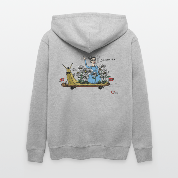 Daisy Me Rollin' Snegl - Kraftig Unisex Hættetrøje m. lynlås - Stanley/Stella økologisk unisex - hættejakke CULTIVATOR - grå meleret - Dajlig