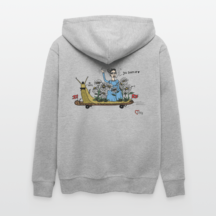 Daisy Me Rollin' Snegl - Kraftig Unisex Hættetrøje m. lynlås - Stanley/Stella økologisk unisex - hættejakke CULTIVATOR - grå meleret - Dajlig
