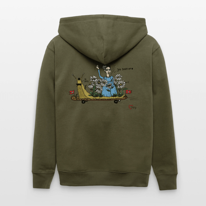 Daisy Me Rollin' Snegl - Kraftig Unisex Hættetrøje m. lynlås - Stanley/Stella økologisk unisex - hættejakke CULTIVATOR - khaki - Dajlig
