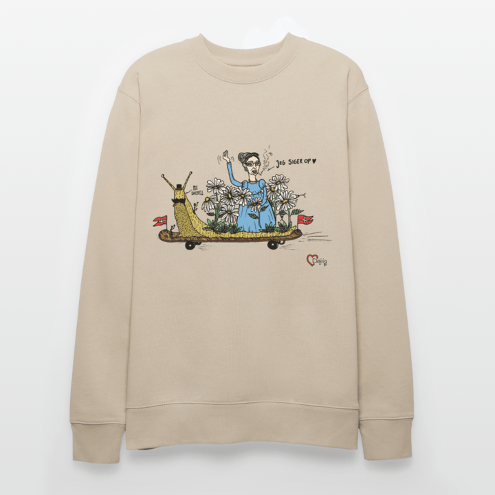 Daisy Me Rollin' Snegl - Kraftig Unisex Sweatshirt - Stanley/Stella økologisk unisex - sweatshirt CHANGER - beige - Dajlig.dk