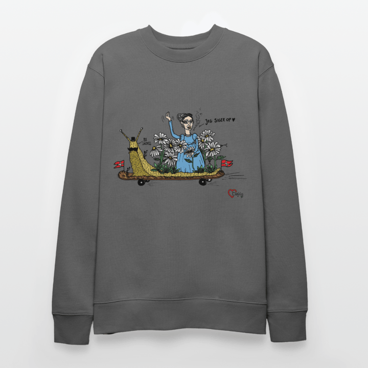 Daisy Me Rollin' Snegl - Kraftig Unisex Sweatshirt - Stanley/Stella økologisk unisex - sweatshirt CHANGER - charcoal - Dajlig.dk