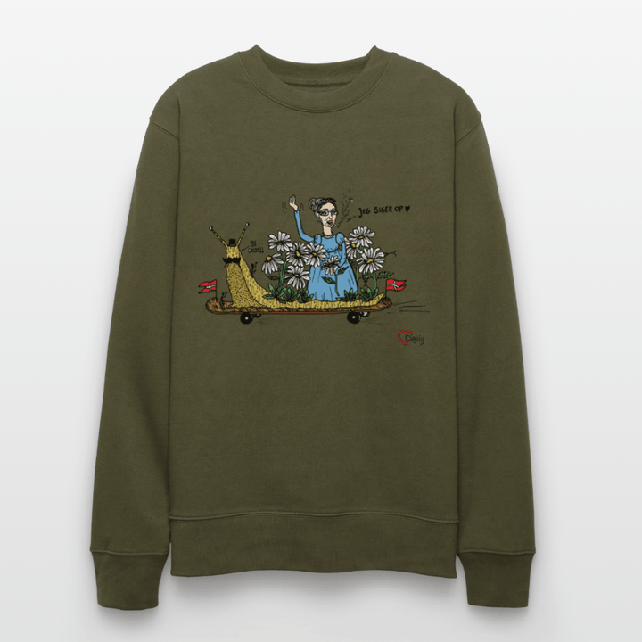 Daisy Me Rollin' Snegl - Kraftig Unisex Sweatshirt - Stanley/Stella økologisk unisex - sweatshirt CHANGER - khaki - Dajlig.dk