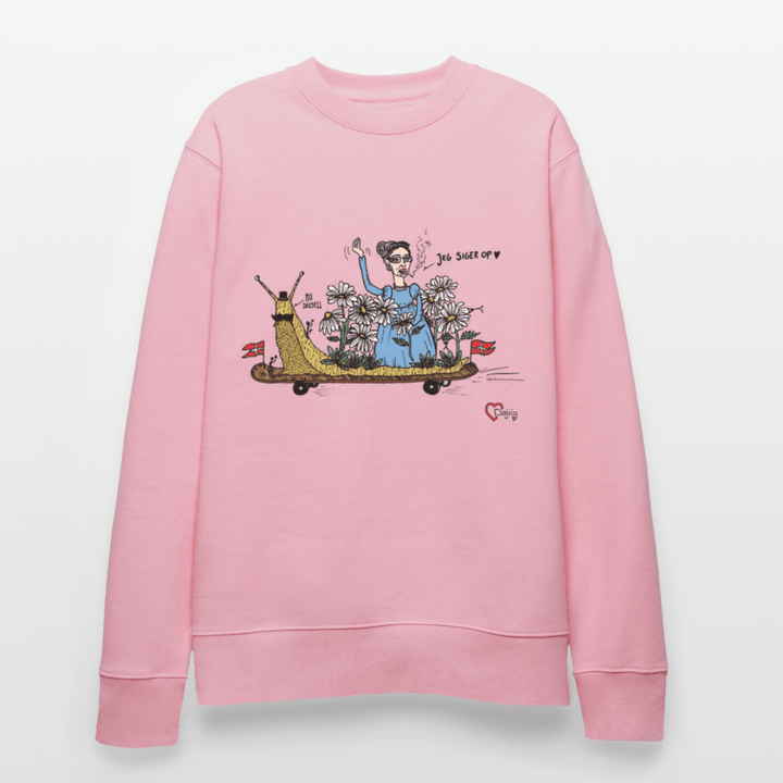 Daisy Me Rollin' Snegl - Kraftig Unisex Sweatshirt - Stanley/Stella økologisk unisex - sweatshirt CHANGER - lys rosa - Dajlig.dk