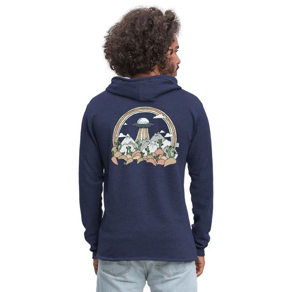 Dajlig Desert - Let Unisex Hættetrøje - Let sweatshirt med hætte, unisex - marineblå meleret - Dajlig