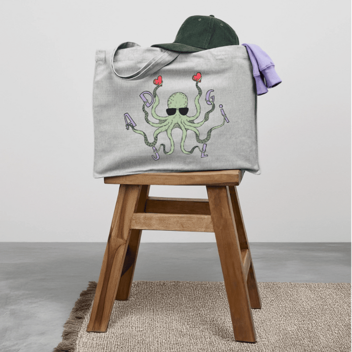 Dajlig Sprutten - Stor Kraftig mulepose i genbrugsstof - Stanley/Stella recycled shopping bag - grå meleret - Dajlig