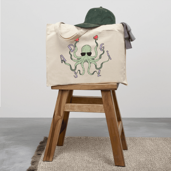 Dajlig Sprutten - Stor Kraftig mulepose i genbrugsstof - Stanley/Stella recycled shopping bag - råhvid - Dajlig
