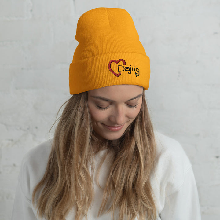 Dajlig Strikket Beanie Hue - Hatte & Huer - Gold - Dajlig.dk