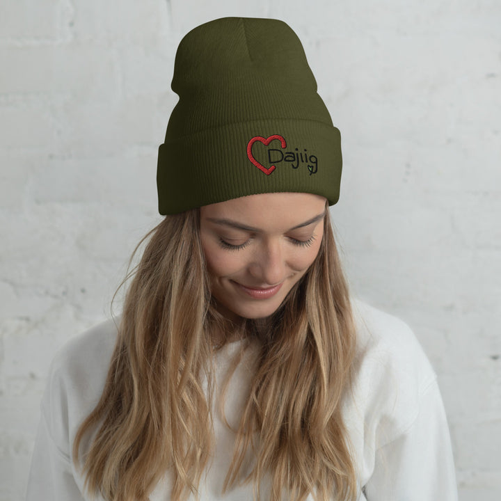 Dajlig Strikket Beanie Hue - Hatte & Huer - Olive - Dajlig.dk