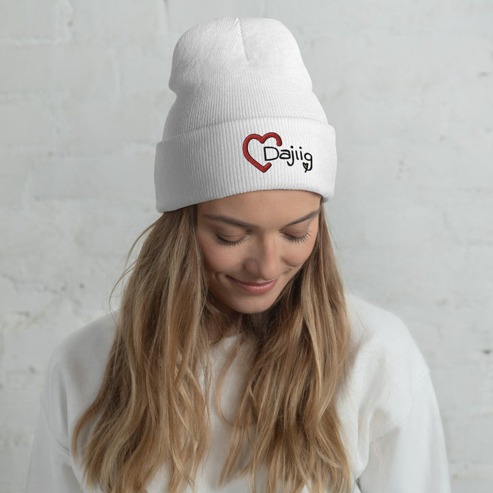 Dajlig Strikket Beanie Hue - Hatte & Huer - White - Dajlig.dk