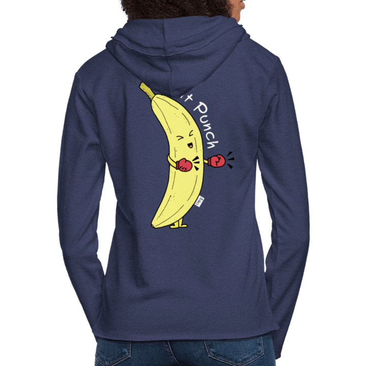 Fruit Punch - Let Unisex Hættetrøje - Let sweatshirt med hætte, unisex - marineblå meleret - Dajlig.dk