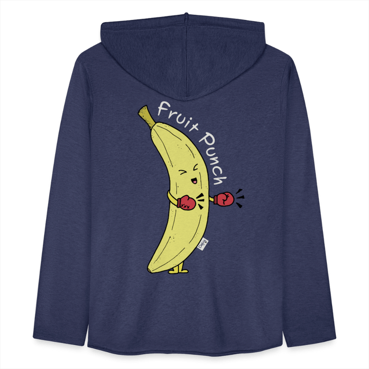 Fruit Punch - Let Unisex Hættetrøje - Let sweatshirt med hætte, unisex - marineblå meleret - Dajlig.dk