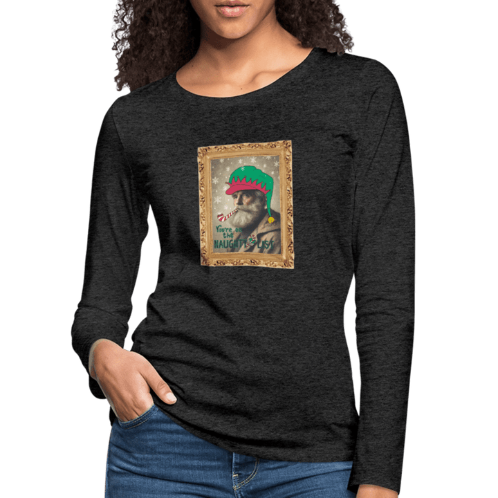 Fusentast - Dame Langærmet Trøje - Dame premium T-shirt med lange ærmer - charcoal - Dajlig