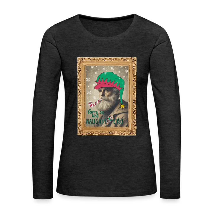 Fusentast - Dame Langærmet Trøje - Dame premium T-shirt med lange ærmer - charcoal - Dajlig